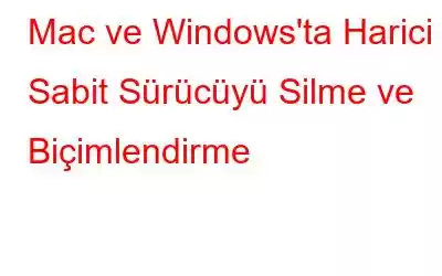 Mac ve Windows'ta Harici Sabit Sürücüyü Silme ve Biçimlendirme