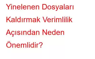 Yinelenen Dosyaları Kaldırmak Verimlilik Açısından Neden Önemlidir?