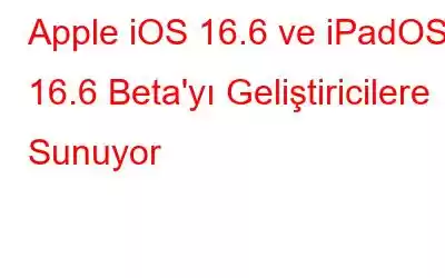 Apple iOS 16.6 ve iPadOS 16.6 Beta'yı Geliştiricilere Sunuyor