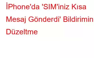 İPhone'da 'SIM'iniz Kısa Mesaj Gönderdi' Bildirimini Düzeltme