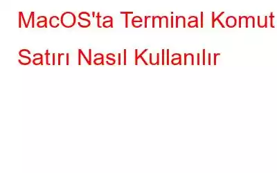 MacOS'ta Terminal Komut Satırı Nasıl Kullanılır