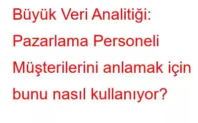 Büyük Veri Analitiği: Pazarlama Personeli Müşterilerini anlamak için bunu nasıl kullanıyor?