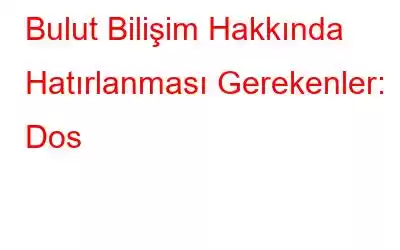 Bulut Bilişim Hakkında Hatırlanması Gerekenler: Dos