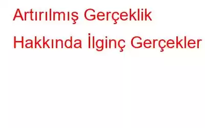 Artırılmış Gerçeklik Hakkında İlginç Gerçekler