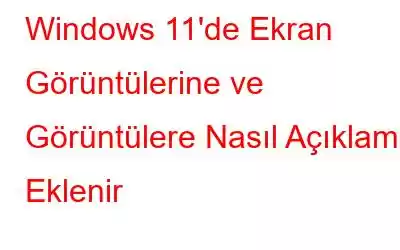 Windows 11'de Ekran Görüntülerine ve Görüntülere Nasıl Açıklama Eklenir