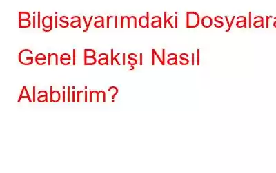 Bilgisayarımdaki Dosyalara Genel Bakışı Nasıl Alabilirim?