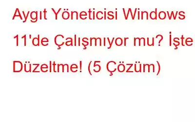 Aygıt Yöneticisi Windows 11'de Çalışmıyor mu? İşte Düzeltme! (5 Çözüm)