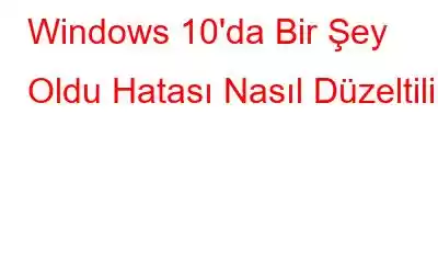 Windows 10'da Bir Şey Oldu Hatası Nasıl Düzeltilir