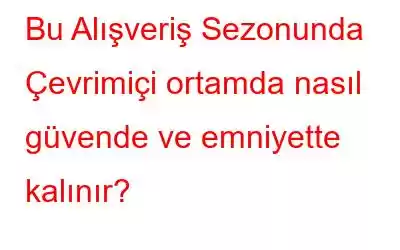 Bu Alışveriş Sezonunda Çevrimiçi ortamda nasıl güvende ve emniyette kalınır?