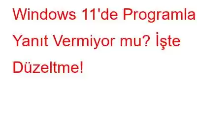 Windows 11'de Programlar Yanıt Vermiyor mu? İşte Düzeltme!