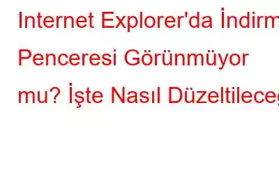 Internet Explorer'da İndirme Penceresi Görünmüyor mu? İşte Nasıl Düzeltileceği