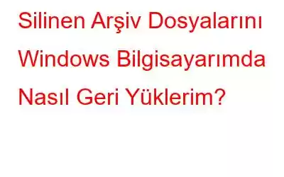 Silinen Arşiv Dosyalarını Windows Bilgisayarımda Nasıl Geri Yüklerim?