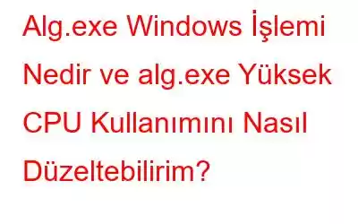 Alg.exe Windows İşlemi Nedir ve alg.exe Yüksek CPU Kullanımını Nasıl Düzeltebilirim?