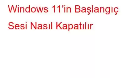 Windows 11'in Başlangıç ​​Sesi Nasıl Kapatılır