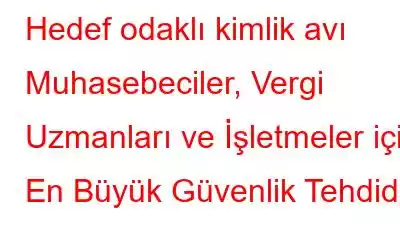 Hedef odaklı kimlik avı Muhasebeciler, Vergi Uzmanları ve İşletmeler için En Büyük Güvenlik Tehdidi