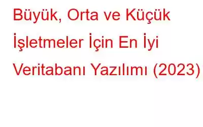 Büyük, Orta ve Küçük İşletmeler İçin En İyi Veritabanı Yazılımı (2023)