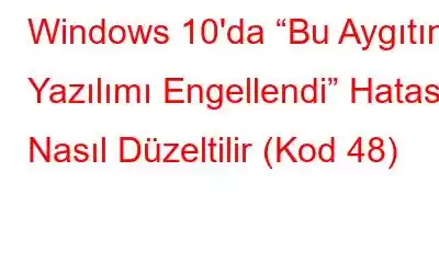 Windows 10'da “Bu Aygıtın Yazılımı Engellendi” Hatası Nasıl Düzeltilir (Kod 48)