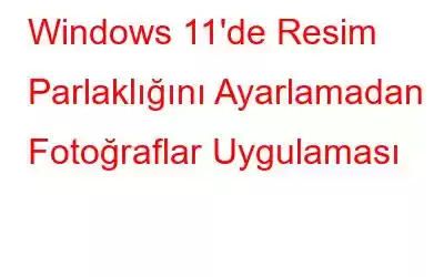 Windows 11'de Resim Parlaklığını Ayarlamadan Fotoğraflar Uygulaması