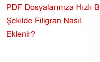 PDF Dosyalarınıza Hızlı Bir Şekilde Filigran Nasıl Eklenir?