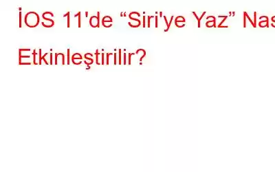 İOS 11'de “Siri'ye Yaz” Nasıl Etkinleştirilir?