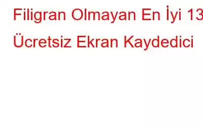 Filigran Olmayan En İyi 13 Ücretsiz Ekran Kaydedici