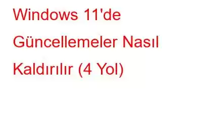 Windows 11'de Güncellemeler Nasıl Kaldırılır (4 Yol)