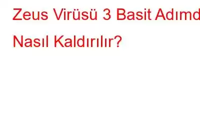 Zeus Virüsü 3 Basit Adımda Nasıl Kaldırılır?