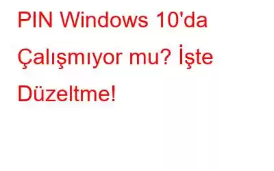 PIN Windows 10'da Çalışmıyor mu? İşte Düzeltme!