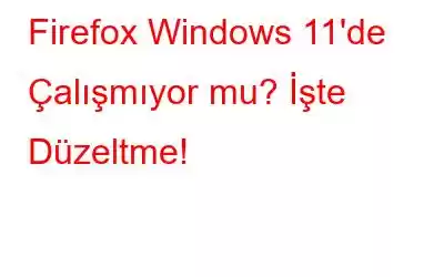 Firefox Windows 11'de Çalışmıyor mu? İşte Düzeltme!