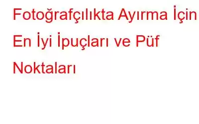 Fotoğrafçılıkta Ayırma İçin En İyi İpuçları ve Püf Noktaları