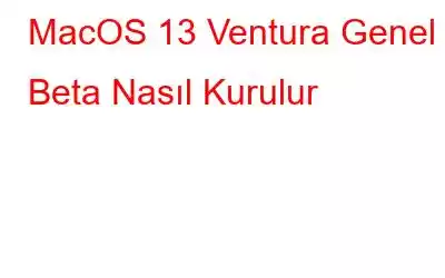 MacOS 13 Ventura Genel Beta Nasıl Kurulur