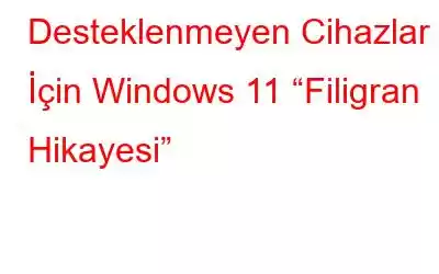 Desteklenmeyen Cihazlar İçin Windows 11 “Filigran Hikayesi”