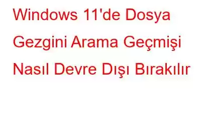 Windows 11'de Dosya Gezgini Arama Geçmişi Nasıl Devre Dışı Bırakılır