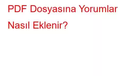 PDF Dosyasına Yorumlar Nasıl Eklenir?