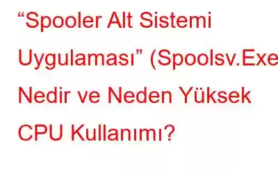 “Spooler Alt Sistemi Uygulaması” (Spoolsv.Exe) Nedir ve Neden Yüksek CPU Kullanımı?