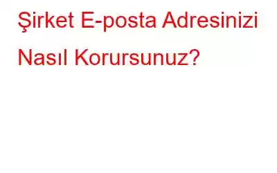 Şirket E-posta Adresinizi Nasıl Korursunuz?