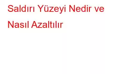 Saldırı Yüzeyi Nedir ve Nasıl Azaltılır