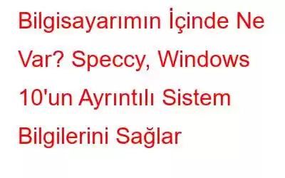 Bilgisayarımın İçinde Ne Var? Speccy, Windows 10'un Ayrıntılı Sistem Bilgilerini Sağlar