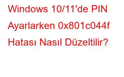 Windows 10/11'de PIN Ayarlarken 0x801c044f Hatası Nasıl Düzeltilir?