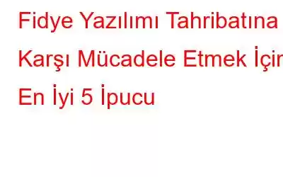 Fidye Yazılımı Tahribatına Karşı Mücadele Etmek İçin En İyi 5 İpucu