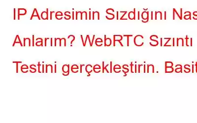 IP Adresimin Sızdığını Nasıl Anlarım? WebRTC Sızıntı Testini gerçekleştirin. Basit!