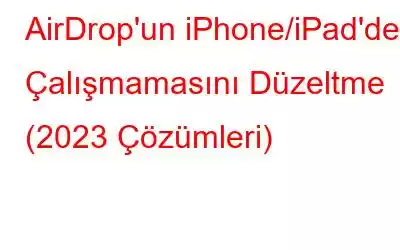 AirDrop'un iPhone/iPad'de Çalışmamasını Düzeltme (2023 Çözümleri)