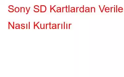 Sony SD Kartlardan Veriler Nasıl Kurtarılır