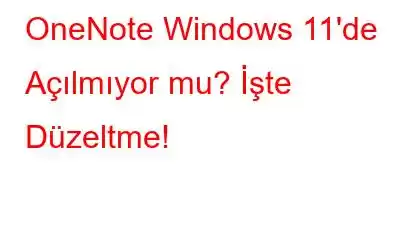 OneNote Windows 11'de Açılmıyor mu? İşte Düzeltme!