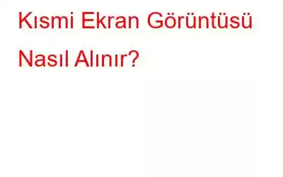 Kısmi Ekran Görüntüsü Nasıl Alınır?