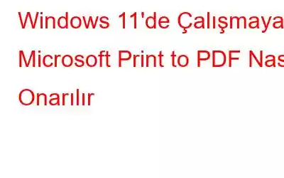 Windows 11'de Çalışmayan Microsoft Print to PDF Nasıl Onarılır