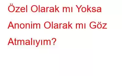 Özel Olarak mı Yoksa Anonim Olarak mı Göz Atmalıyım?