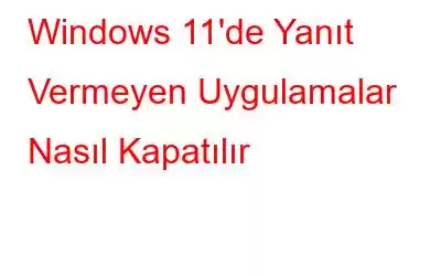 Windows 11'de Yanıt Vermeyen Uygulamalar Nasıl Kapatılır