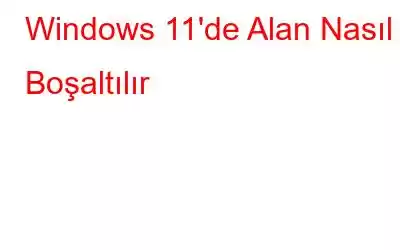 Windows 11'de Alan Nasıl Boşaltılır