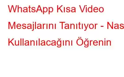 WhatsApp Kısa Video Mesajlarını Tanıtıyor - Nasıl Kullanılacağını Öğrenin